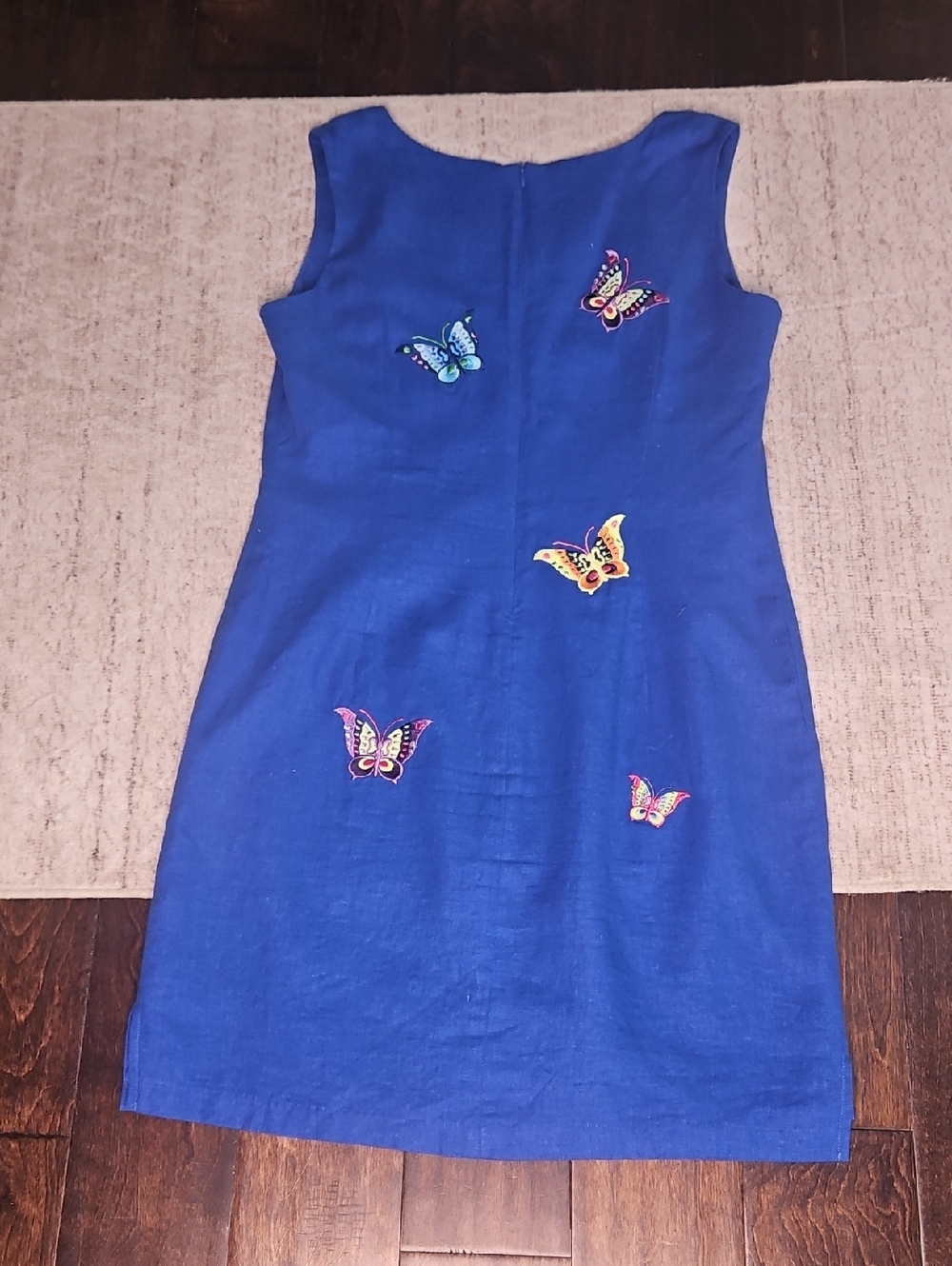 AGB Royal Blue Sleeveless Butterfly Appliqué Shift Dress - Picture 6 of 6